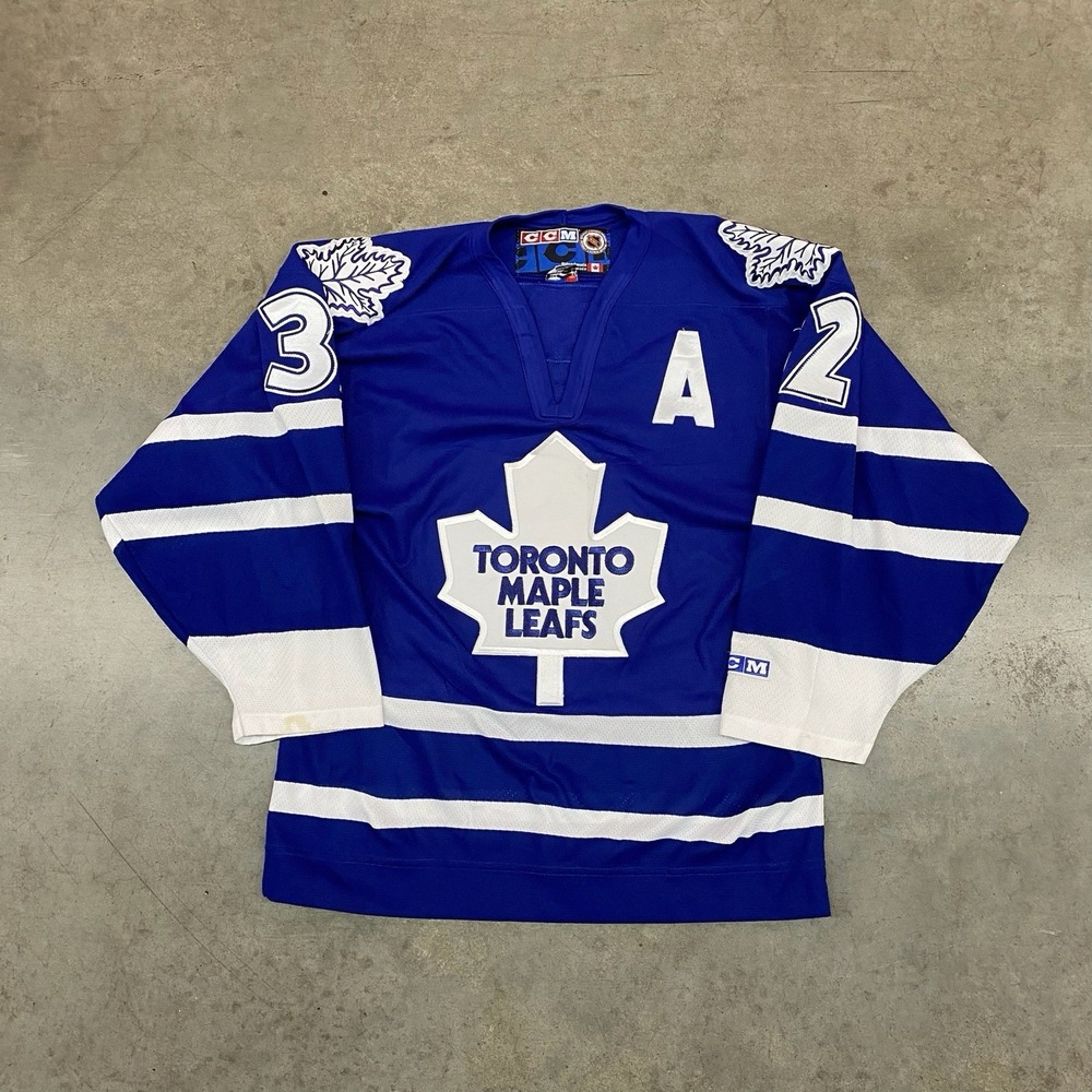 Vintage Toronto‎ Maple Leafs 32 Thomas CCM Hockey Jersey Blue NHL Mens Small